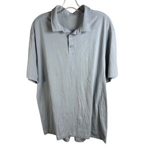 Lululemon Polo Shirt Mens Extra Large Gray Performance Golf Tech Short Sleeve